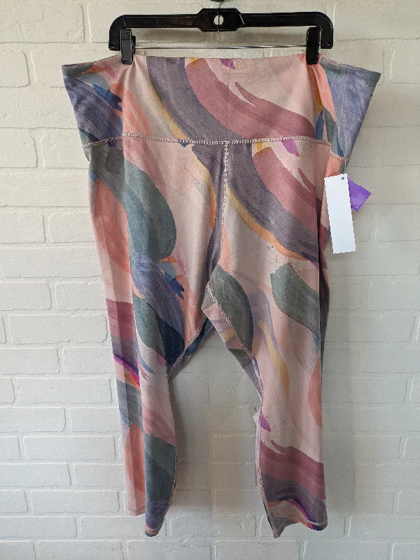 Pink & Yellow Athletic Leggings Athleta, Size 22 Athletic Men's High