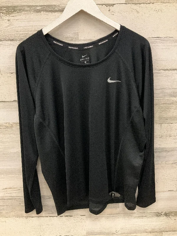 Athletic Top Long Sleeve Crewneck By Nike In Black, Size: 2x Edgy Men's Punk