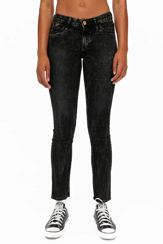JANE MID RISE WOMENS SKINNY JEANS IN GREEN THUNDER WITH GOLD WINGS Rugged Men's Outdoor 