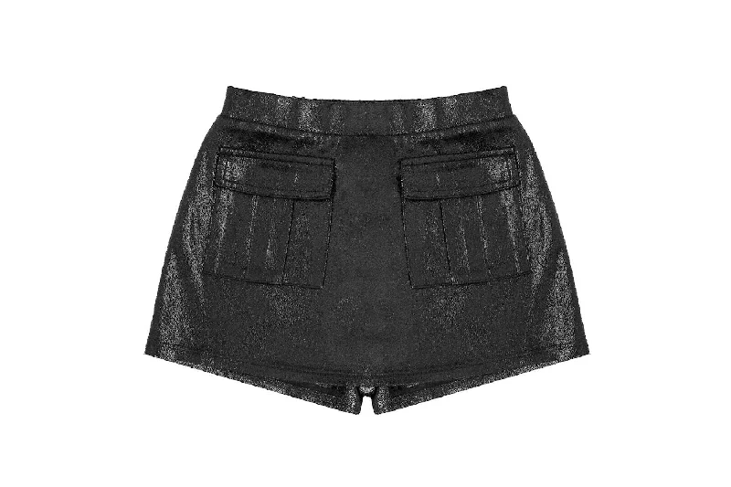 Black Cargo Skort Cozy Men's Sherpa