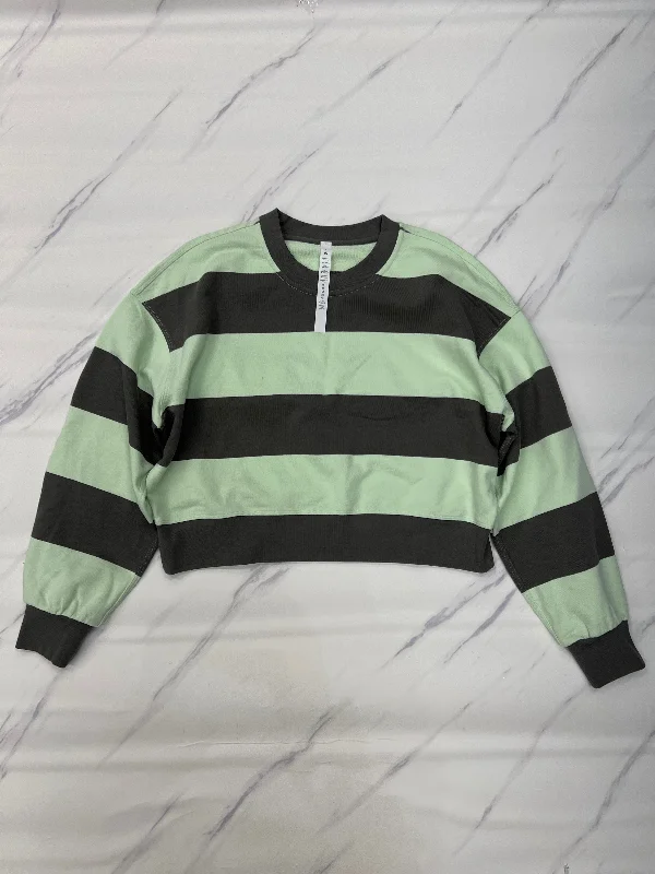 Athletic Top Long Sleeve Crewneck By Lululemon In Green & Grey, Size: 6 Relaxed Men's Beach