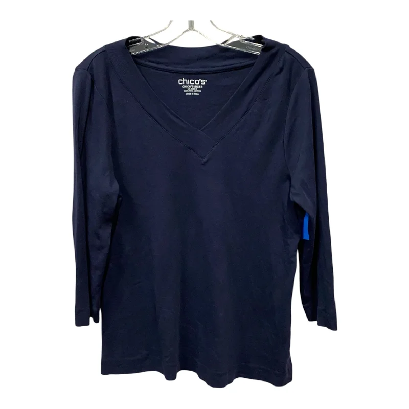 Top Ls By Chicos In Navy, Size:M Unique Men's Upcycled