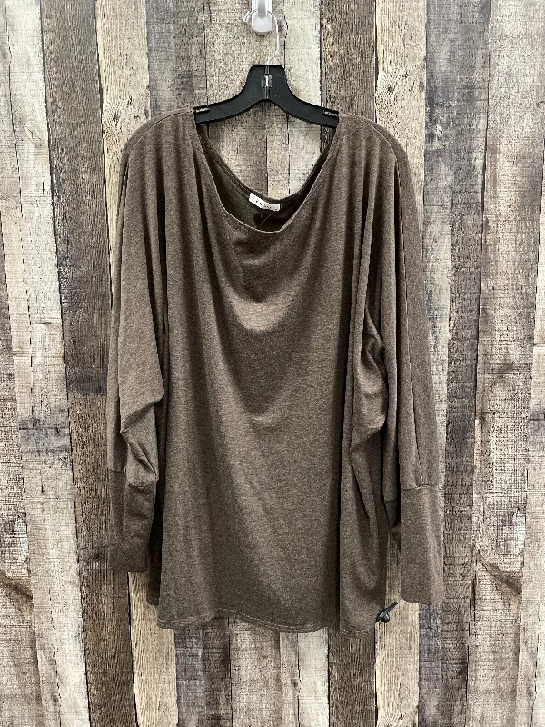 Top Long Sleeve By Cme In Brown, Size: 3x Masculine Men's 