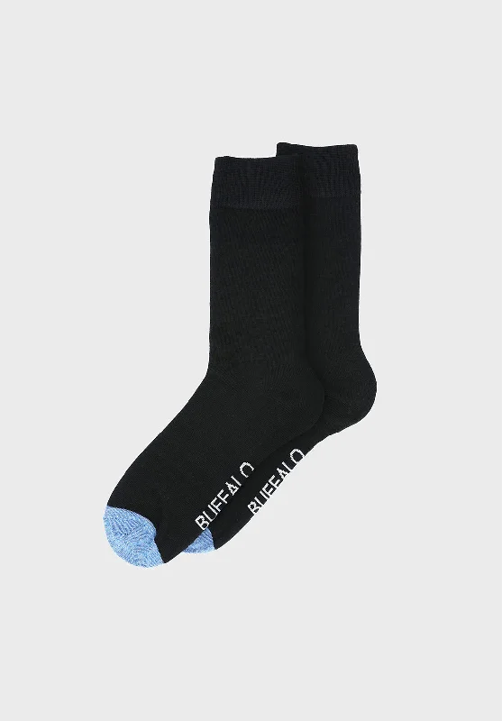 Classic Dress Socks With Heather Blue Contrast Toe - BUMC001 Casual Men's Japanese 