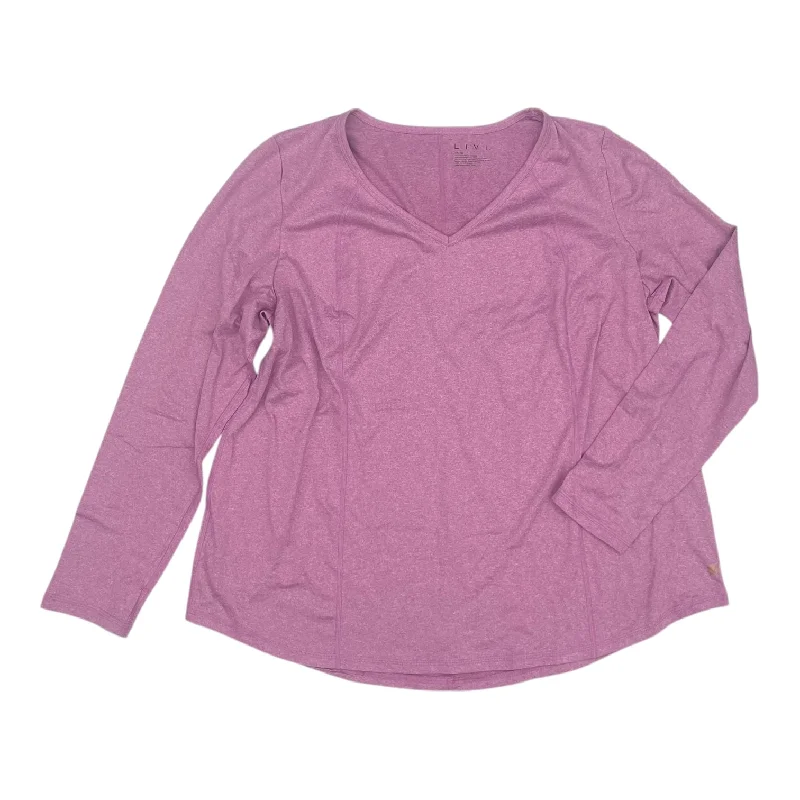 Athletic Top Ls Crewneck By Livi Active In Pink, Size:1X Refined Men's Classic 
