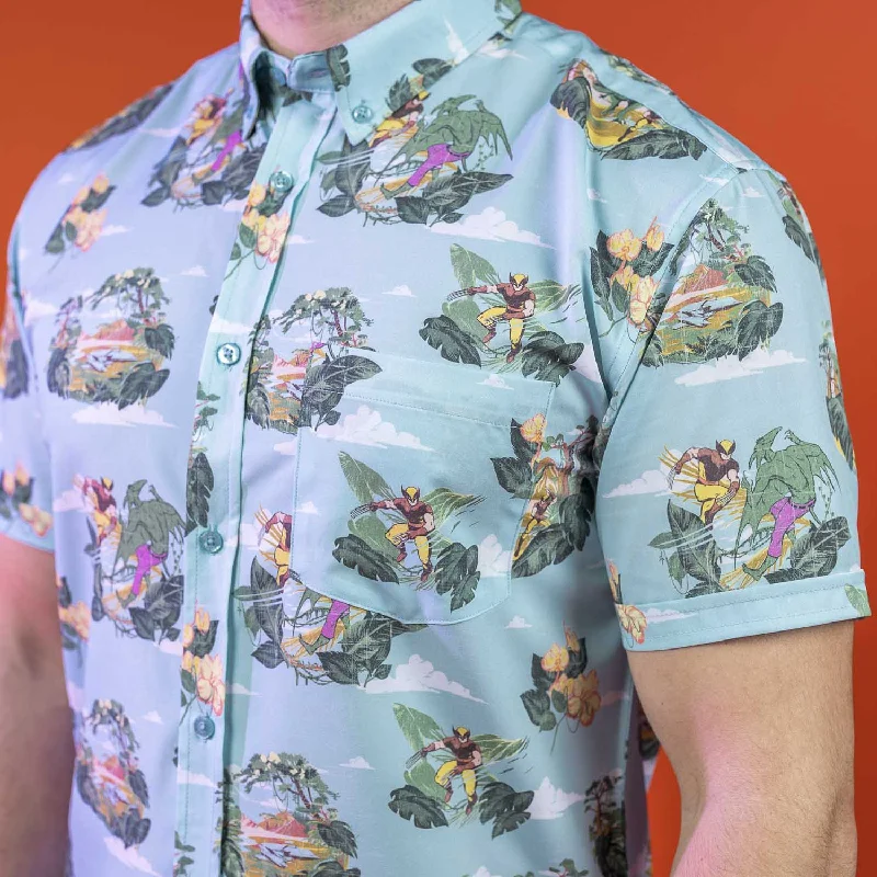 X-Men “Savage Land” – KUNUFLEX Short Sleeve Shirt Cool Men's Distressed