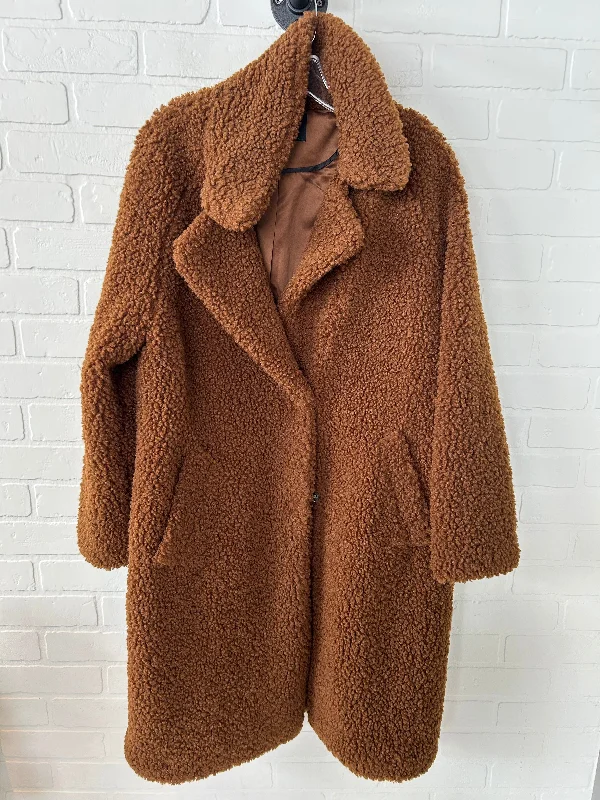 Coat Faux Fur & Sherpa By Lucky Brand In Brown, Size: L Cozy Men's Winter