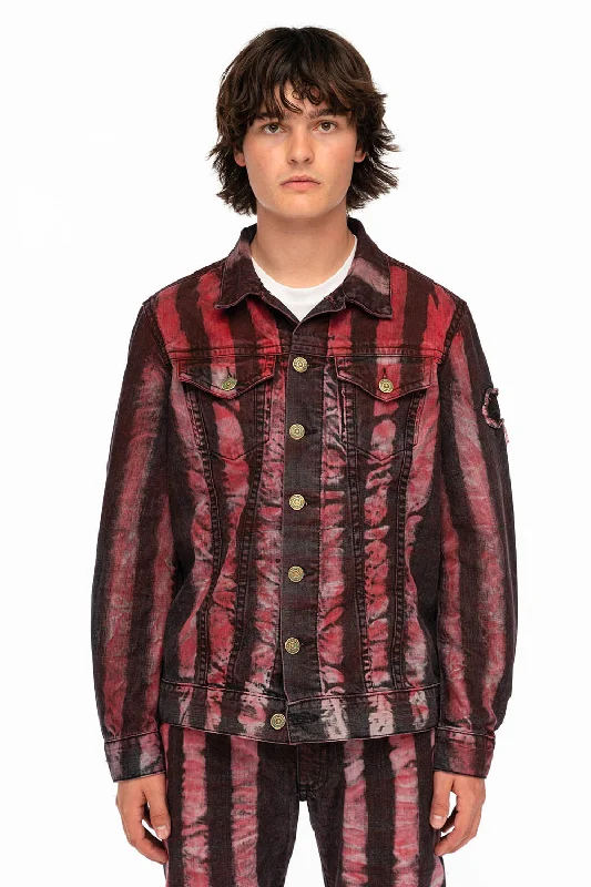 MENS DENIM JACKET IN PRISONER RED WASH Sporty Men's Tennis