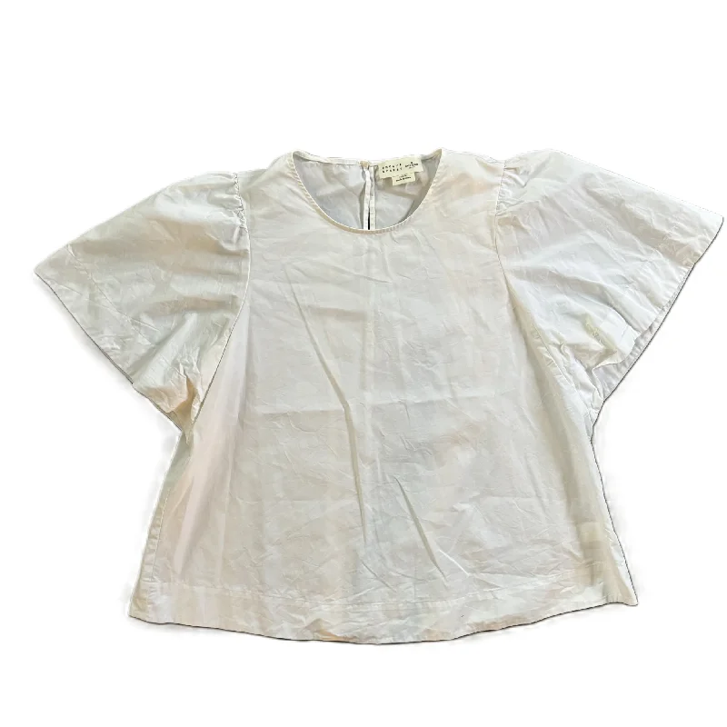 Top Short Sleeve Designer By Kate Spade In White, Size: Xl Laid