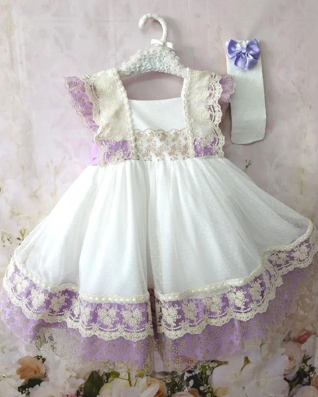 Heirloom White and Lilac Puffball Sophisticated Men's French