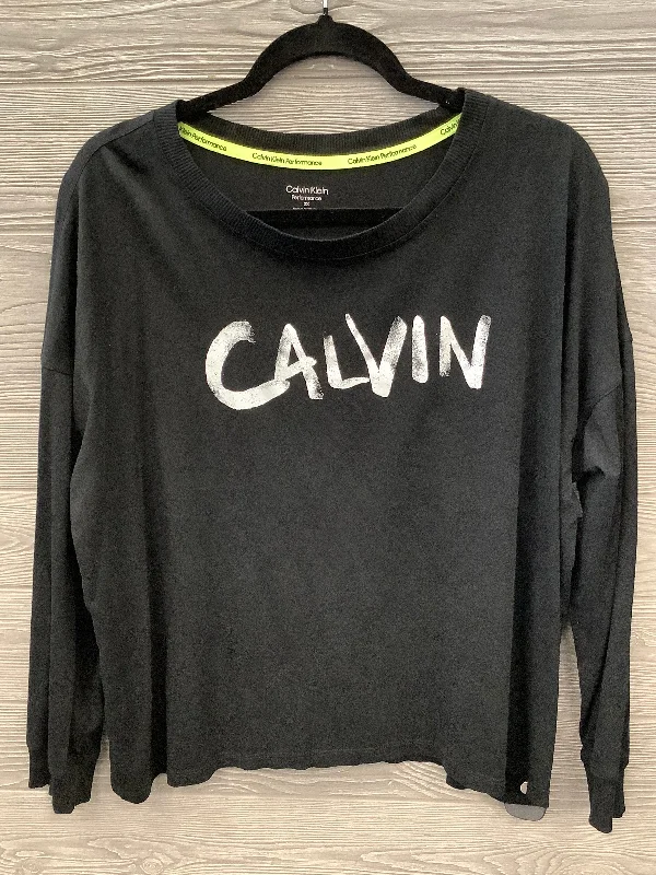 Athletic Top Long Sleeve Crewneck By Calvin Klein In Black, Size: 2x Dapper Men's 1920S Athletic Top Long Sleeve Crewneck By Calvin Klein In Black, Size: 2x Dapper Men's 1920S