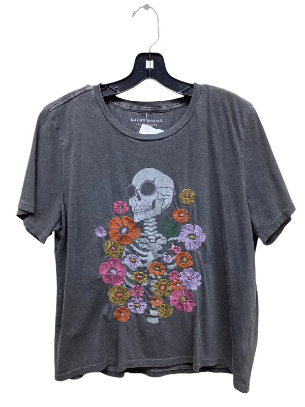 Top Short Sleeve By Lucky Brand In Grey, Size: Xl Casual Men's Japanese 