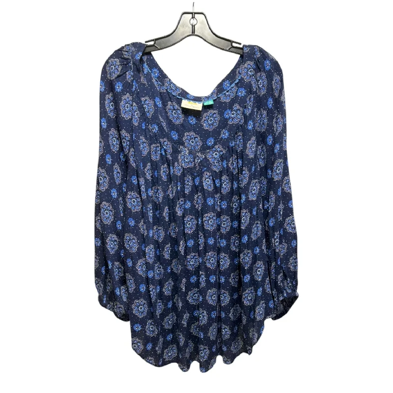 Tunic Long Sleeve By Maeve In Blue, Size: 3x Sharp Men's Italian