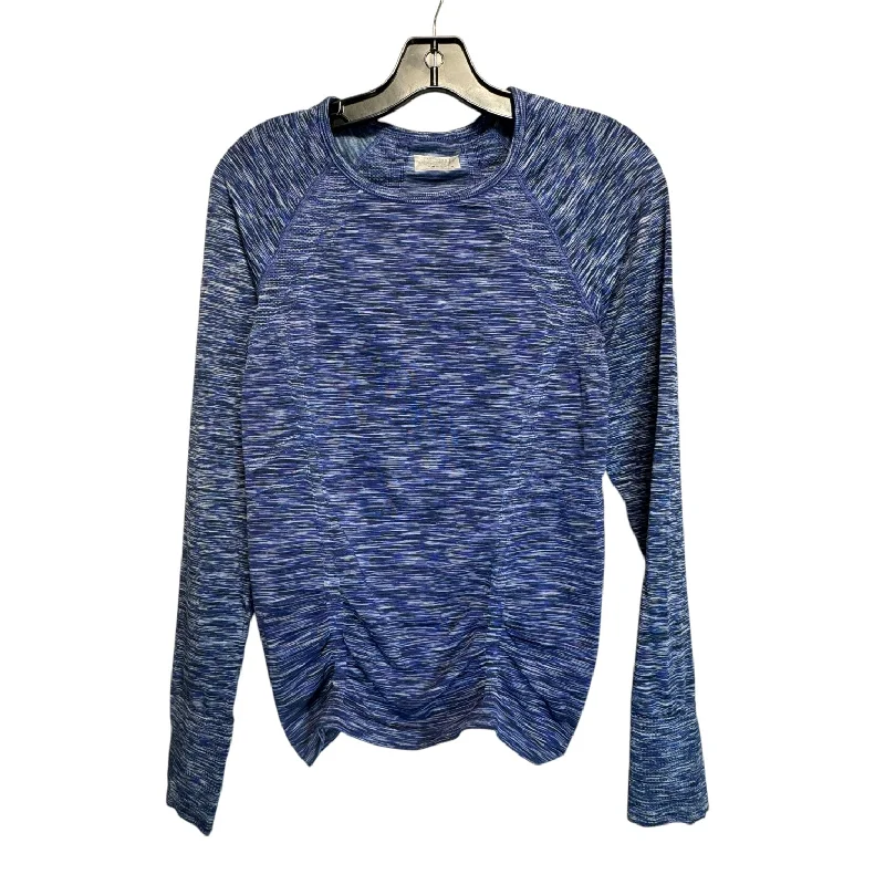 Athletic Top Long Sleeve Collar By Athleta In Blue, Size: S Unique Men's Upcycled