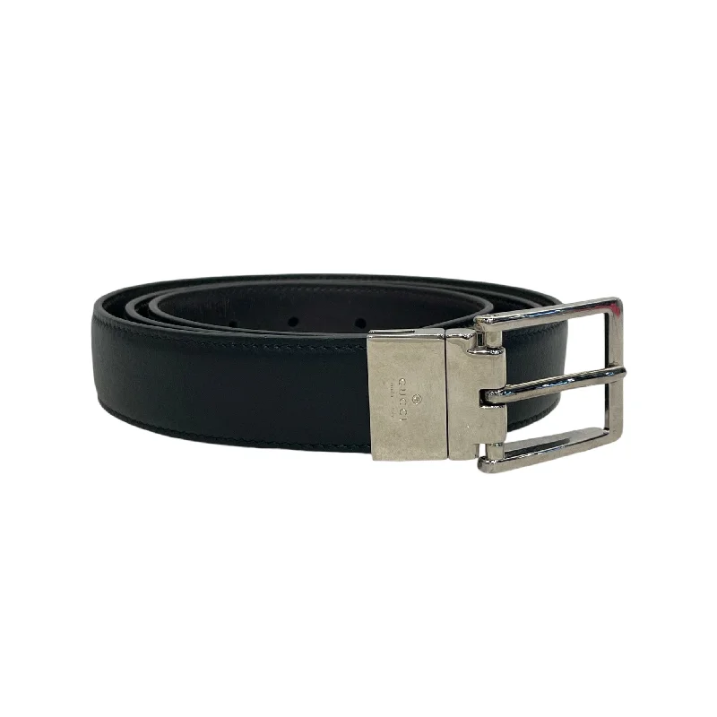 GUCCI/Belt/Leather/BLK/ Elegant Men's Cashmere