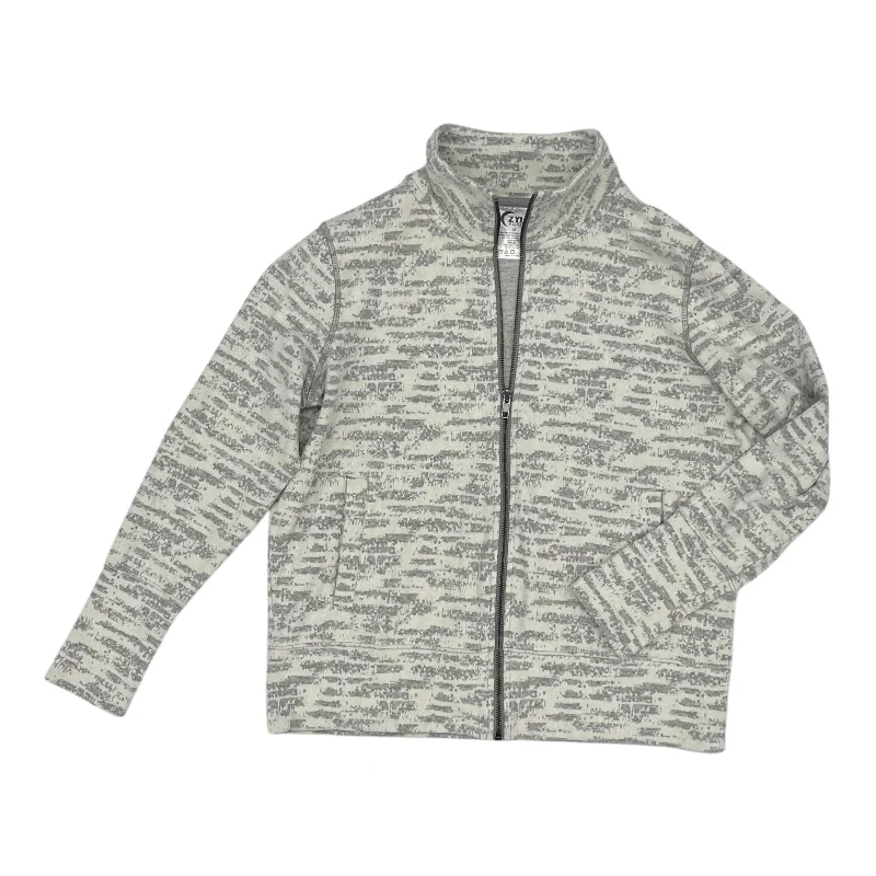 Athletic Jacket By Zyia In Grey, Size:M Trendy Men's Oversized