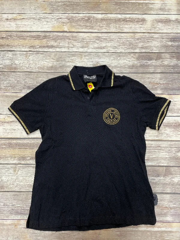 Top Short Sleeve Luxury Designer By Versace In Black, Size: L Trendy Men's Scandinavian