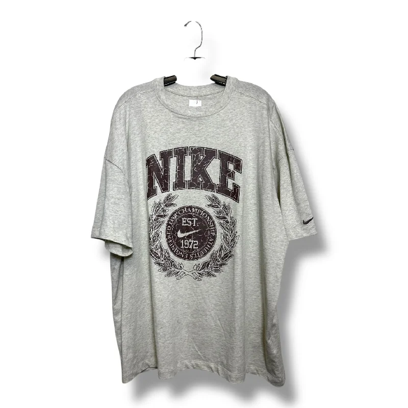 Athletic Top Short Sleeve By Nike Apparel In Grey, Size: Xl Polished Men's Silk