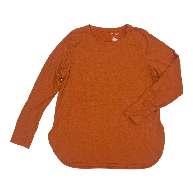 Athletic Top Ls Crewneck By Tek Gear In Orange, Size:Xl Minimalist Men's Casual 