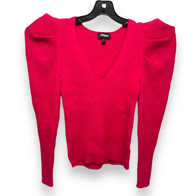Sweater By Express In Pink, Size: M Sleek Men's Metallic