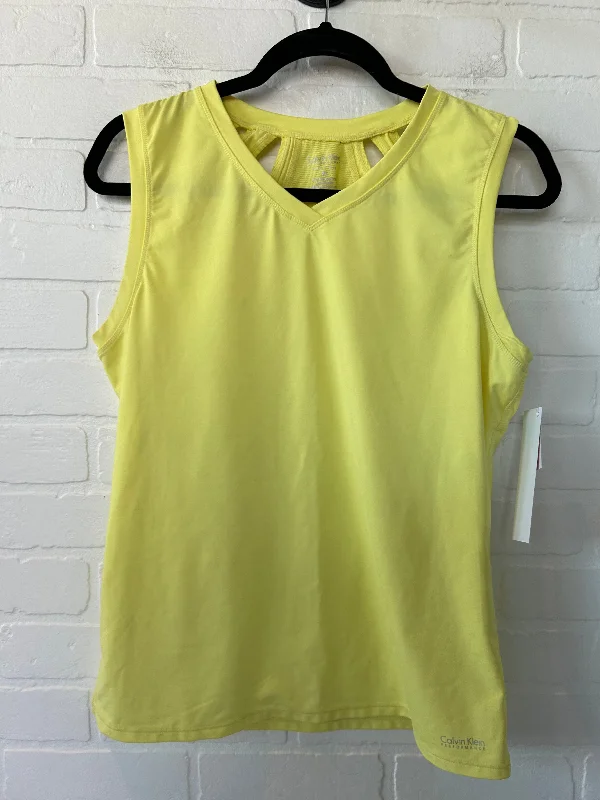 Yellow Athletic Tank Top Calvin Klein, Size Xl Trendy Men's Bucket