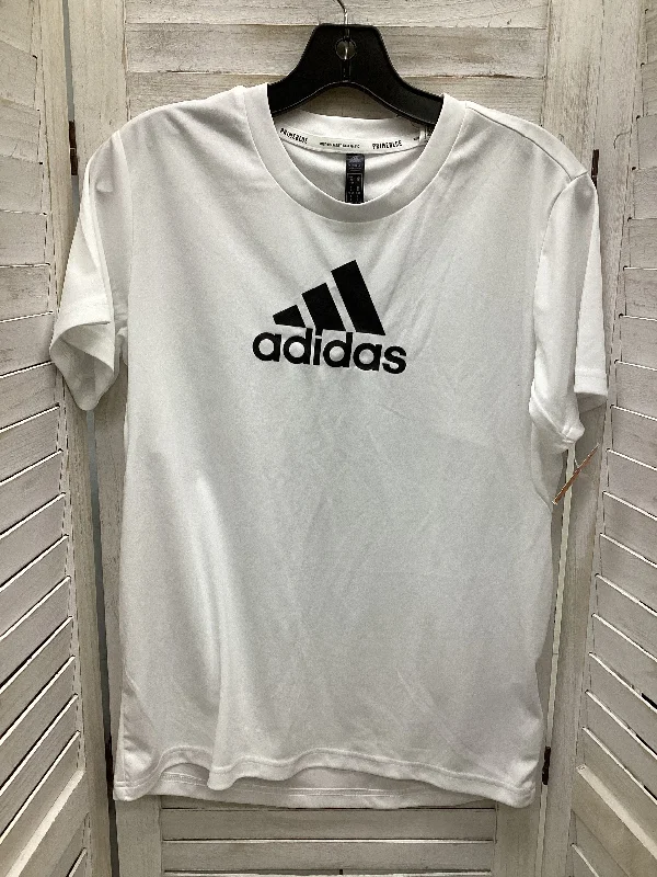Athletic Top Short Sleeve By Adidas In White, Size: M Refined Men's Hand