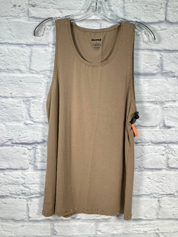 Athletic Top Long Sleeve Collar By Skims In Brown, Size: S British Gentleman Style